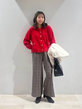 「アイテム（ノーカラーコート）」を使った、なあさん（レディース・155cm）の秋コーディネート