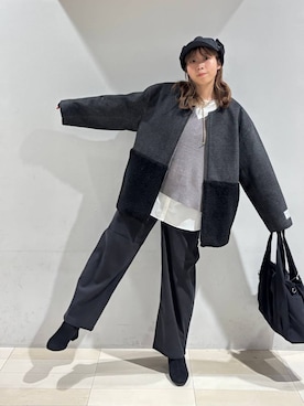 「アイテム（ノーカラージャケット）」を使った、なあさん（レディース・155cm）の秋コーディネート