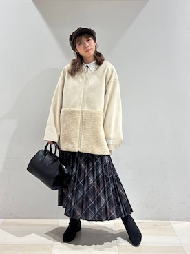 「アイテム（ノーカラージャケット）」を使った、なあさん（レディース・155cm・20代）の秋コーディネート