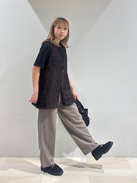 「アイテム（チョーカー、ゴールド系）」を使った、なあさん（レディース・155cm）の秋コーディネート