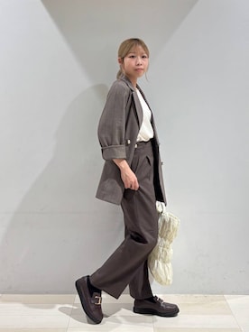 「GLOBAL WORK（グローバルワーク）のアイテム（テーラードジャケット）」を使った、なあさん（レディース・155cm）の秋コーディネート