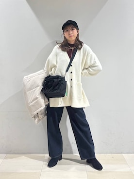 「GLOBAL WORK（グローバルワーク）のGOODデニムバギーパンツ/498388（デニムパンツ）」を使った、なあさん（レディース・155cm）の秋コーディネート