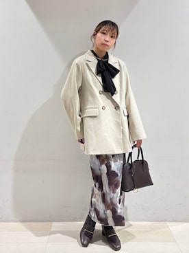 「アイテム（バレッタ/ヘアクリップ）」を使った、なあさん（レディース・155cm）の冬コーディネート