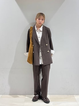 「GLOBAL WORK（グローバルワーク）のアイテム（テーラードジャケット）」を使った、なあさん（レディース・155cm）の秋コーディネート
