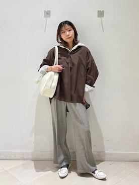 「GLOBAL WORK（グローバルワーク）のラクッションベルトニットパンプス/290988（パンプス、ホワイト系）」を使った、なあさん（レディース・155cm）の春コーディネート