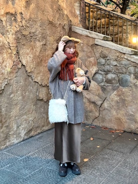 「アイテム（スマホグッズ）」を使った、なあさん（レディース・155cm）の秋コーディネート