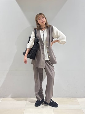 「アイテム（ベスト）」を使った、なあさん（レディース・155cm）の秋コーディネート