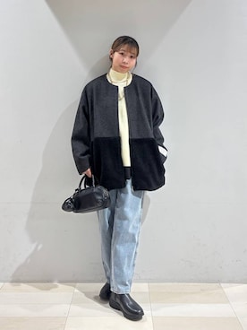 「GLOBAL WORK（グローバルワーク）のアイテム（シュシュ）」を使った、なあさん（レディース・155cm）の冬コーディネート