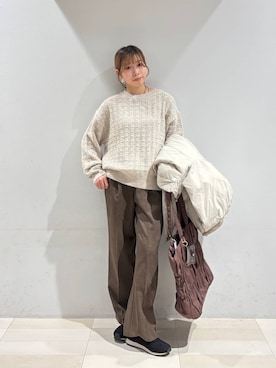 「アイテム（ヘアアクセサリー）」を使った、なあさん（レディース・155cm）の秋コーディネート