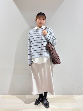 「アイテム（バレッタ/ヘアクリップ）」を使った、なあさん（レディース・155cm）の冬コーディネート