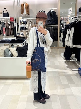 「アイテム（水筒）」を使った、なあさん（レディース・155cm）の秋コーディネート