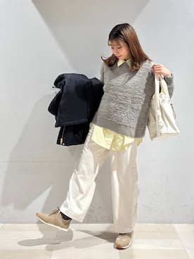 「GLOBAL WORK（グローバルワーク）のエアリュクスダウンフードブルゾン/495695（ダウンジャケット/コート）」を使った、なあさん（レディース・155cm）の秋コーディネート