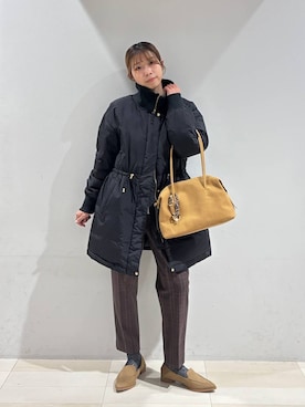 「GLOBAL WORK（グローバルワーク）のあったかウツクシルエットテーパードパンツ/575203（その他パンツ）」を使った、なあさん（レディース・155cm）の冬コーディネート