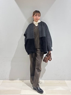 「アイテム（ノーカラージャケット）」を使った、なあさん（レディース・155cm・20代）の秋コーディネート