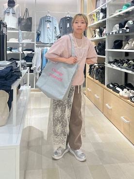 「アイテム（ヘアアクセサリー）」を使った、なあさん（レディース・155cm）の夏コーディネート