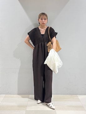 「アイテム（つなぎ/オールインワン）」を使った、なあさん（レディース・155cm）の夏コーディネート
