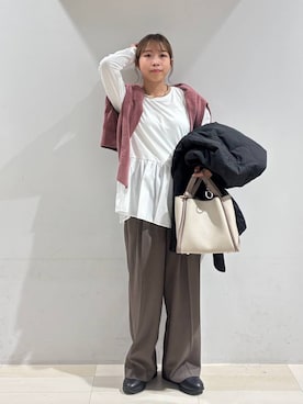 「アイテム（バレッタ/ヘアクリップ）」を使った、なあさん（レディース・155cm）の秋コーディネート