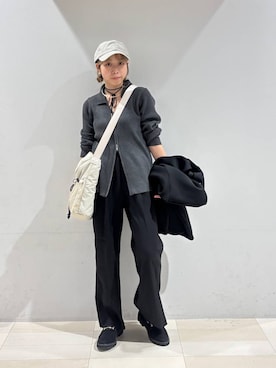 「GLOBAL WORK（グローバルワーク）のサイドメッシュショルダートート/490260（トートバッグ）」を使った、なあさん（レディース・155cm）の秋コーディネート