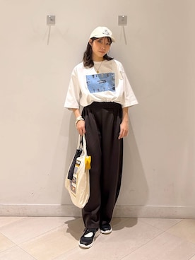 「アイテム（エコバッグ/サブバッグ）」を使った、なあさん（レディース・155cm）の春コーディネート
