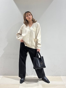 「GLOBAL WORK（グローバルワーク）のGOODデニムバギーパンツ/498388（デニムパンツ）」を使った、なあさん（レディース・155cm）の秋コーディネート