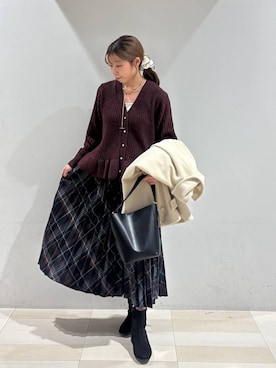 「アイテム（ステンカラーコート）」を使った、なあさん（レディース・155cm）の秋コーディネート