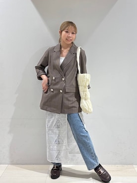 「GLOBAL WORK（グローバルワーク）のアイテム（テーラードジャケット）」を使った、なあさん（レディース・155cm）の秋コーディネート