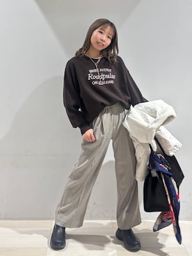 「アイテム（ストール/ショール）」を使った、なあさん（レディース・155cm）の秋コーディネート