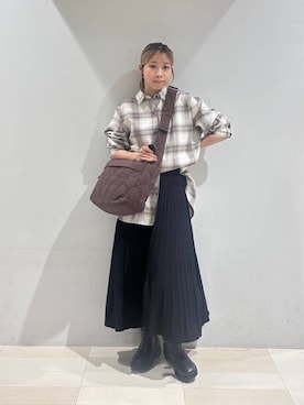「アイテム（シュシュ）」を使った、なあさん（レディース・155cm）の秋コーディネート
