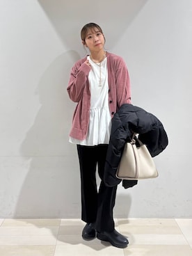 「アイテム（バレッタ/ヘアクリップ）」を使った、なあさん（レディース・155cm）の秋コーディネート