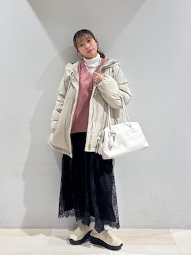 「GLOBAL WORK（グローバルワーク）のアイテム（シュシュ）」を使った、なあさん（レディース・155cm）の冬コーディネート