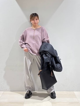 「GLOBAL WORK（グローバルワーク）のふわふわHugmeドルマンプルオーバー/595406（ニット/セーター）」を使った、なあさん（レディース・155cm）の冬コーディネート