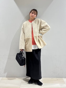 「アイテム（ノーカラージャケット）」を使った、なあさん（レディース・155cm・20代）の秋コーディネート