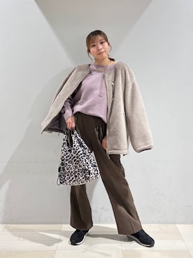 「GLOBAL WORK（グローバルワーク）のふわふわHugmeドルマンプルオーバー/595406（ニット/セーター）」を使った、なあさん（レディース・155cm）の秋コーディネート