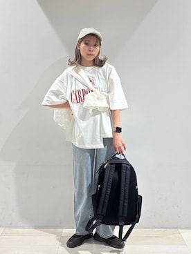 「アイテム（バックパック/リュック）」を使った、なあさん（レディース・155cm）の夏コーディネート