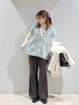 「アイテム（シュシュ）」を使った、なあさん（レディース・155cm）の秋コーディネート