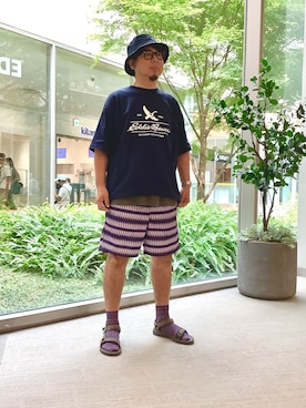 「アイテム（帽子）」を使った、エディーバウアー　エキスポシティ店さん（メンズ・180cm）の夏コーディネート