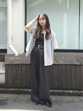 「CASPER JOHN（キャスパージョン）のアイテム」を使った、KURUMIさん（レディース・159cm）の夏コーディネート