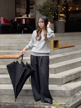 「Happy John（ハッピージョン）のアイテム」を使った、KURUMIさん（レディース・159cm）の秋コーディネート