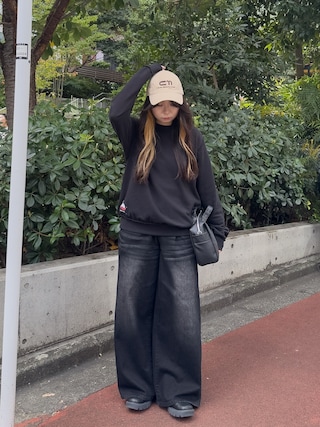 「CASPER JOHN(キャスパージョン)のCasper the Friendly Ghost × Casper John sweat/出てこいキャスパー × Casper Johnスウェット(パーカー)」を使った、KURUMIさん(レディース・159cm)の秋コーディネート