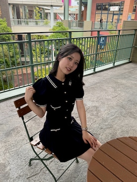 「アイテム（セットアップ）」を使った、しほさん（レディース・157cm）の夏コーディネート