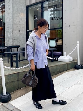 「アイテム（ボストンバッグ、グレー系）」を使った、saito4417さん（レディース・152cm）の秋コーディネート