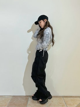 「OVERRIDE」｜「アイテム（キャップ）」を使った、koolさん（レディース・157cm）の春コーディネート