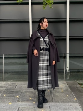 「Vネック」｜「アイテム（その他アウター）」を使った、dresslave_staffさん（レディース・163cm）の秋コーディネート