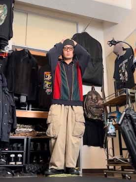 「アイテム（キャスケット）」を使った、yashayuさん（メンズ・163cm）の秋コーディネート