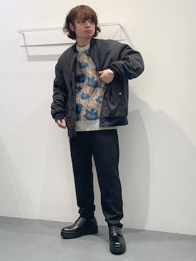 「LAKOLE（ラコレ）のアイテム（MA-1）」を使った、せとやんさん（メンズ・170cm）の冬コーディネート