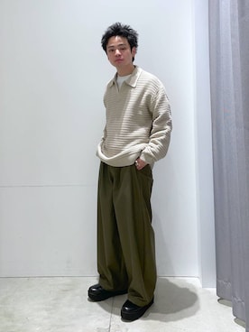 「LAKOLE（ラコレ）のアイテム（ニット/セーター）」を使った、せとやんさん（メンズ・170cm）の春コーディネート