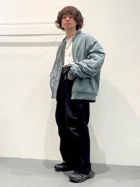 「LAKOLE（ラコレ）のアイテム（MA-1）」を使った、せとやんさん（メンズ・170cm）の秋コーディネート