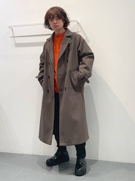 「レースアップシューズ」｜「アイテム（トレンチコート）」を使った、せとやんさん（メンズ・170cm）の冬コーディネート