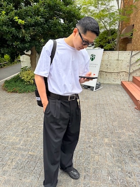 「アイテム（Tシャツ/カットソー）」を使った、Ryotaさん（メンズ・177cm）の夏コーディネート