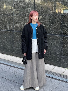 「アイテム（その他アウター）」を使った、中林さん（レディース・157cm）の秋コーディネート
